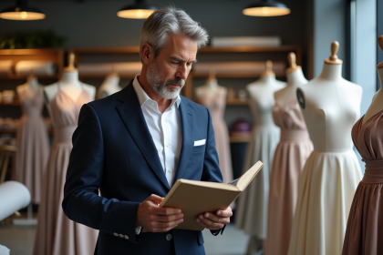 Designer mode en atelier avec mannequins et tissus