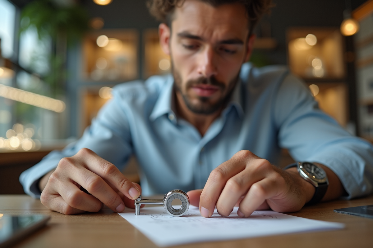 Homme vérifiant la taille d